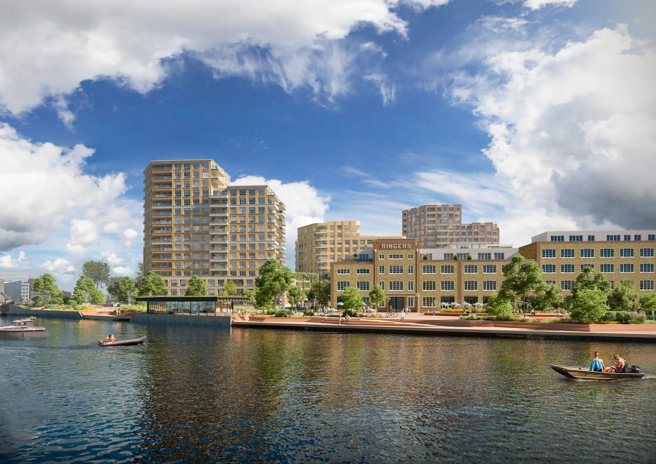 Alkmaars kanaal AI zicht vanaf binnenstad Ringerskwartier